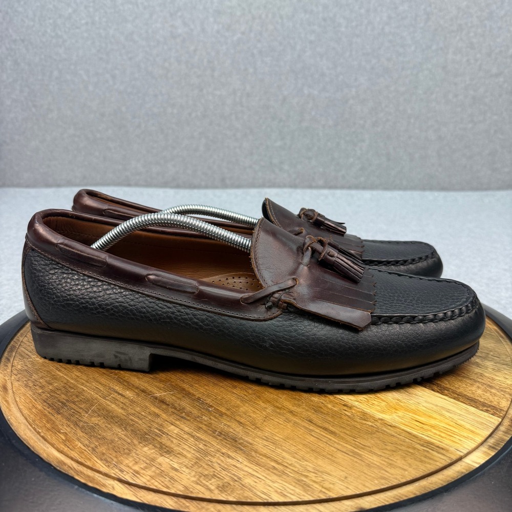 Allen Edmonds Nashua Mens 14 D Brown Black Tassel Leather Loafers 42250